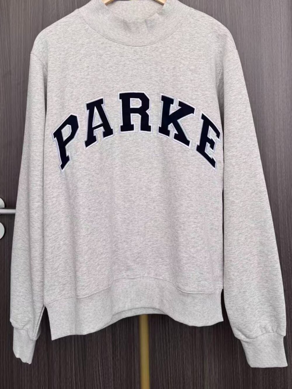 PARKE Mockneck Sweatshirt Size S/M🍭💙 Gray + Denim Blue - Picture 2 of 9